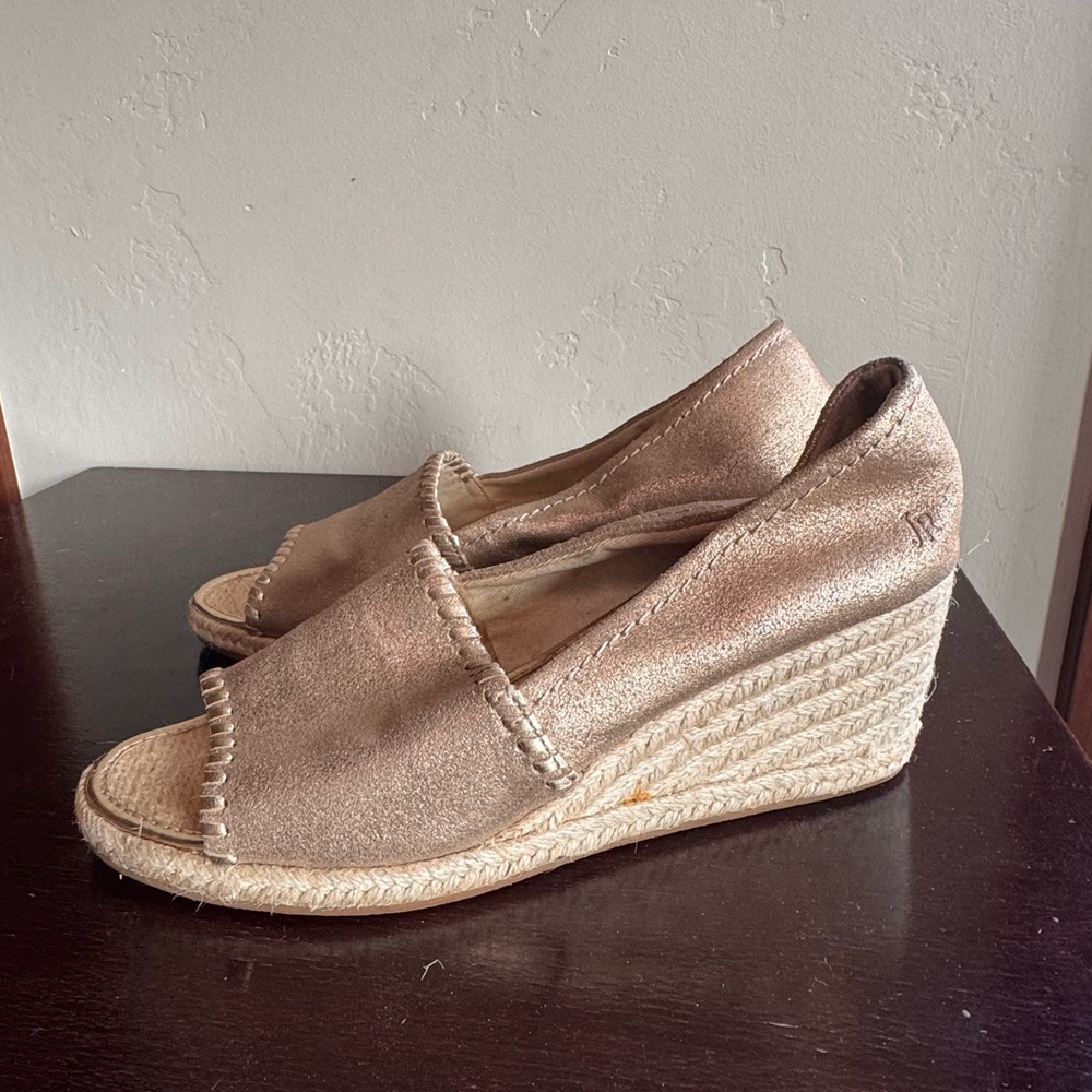 Jack Rogers Gold Palmer Espadrille Wedge Sandals